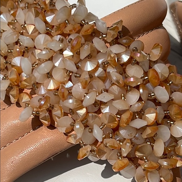 Tory Burch | Logan Embellished & Quilted Leather Slide Sandals | Size 7 - Picture 3 of 15